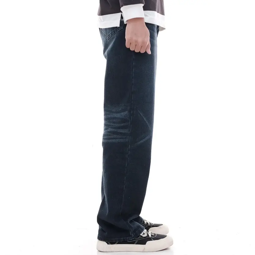 HaeRDe - Celana Jeans Gombrong Skena Cowok Pria Baggy Korean Style Reguler Fit Loose Fit Komprang Gober Hitam Abu Biru Muda Bahan Denim 13oz Size 27-38