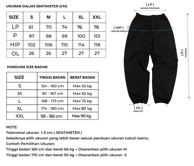 Product Introduction of Unbroken Official BAGGY PANTS VINTAGE Casual Celana Panjang Wanita unsex regular skena loose parasut karet Hitam 0