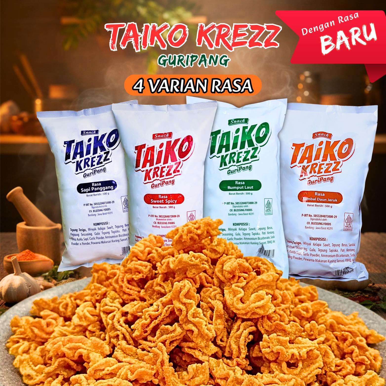 (HALAL) taiko krezz RASA BARU/Camilan ikan cumi kembang/Camilan murah/ Hadiah makanan/Camilan higienis/snack box/mukbang snack/snack 500g/snack 1kg/cemilan/cemilan enak simple/snack box kekinian/asmrmukbang/Cemilan Murah Halal/Cemilan