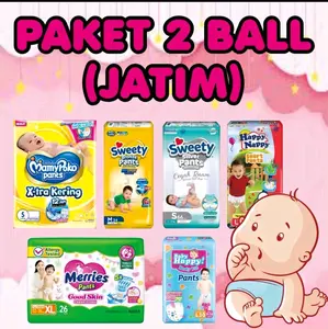 Paket 2 ball all produk popok bayi popok bernapas ultra tipis