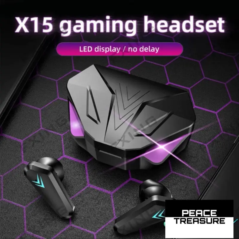 (COD) Headset X15 G11 TWS Bluetooth V5.2 Earphone Headset Gaming Layar Digital Nirkabel Tanpa Latensi Mikrofon Bawaan In Ear Handphone Headphone Led 0