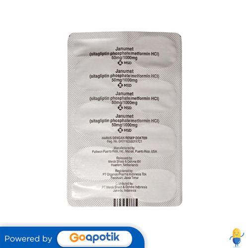 JANUMET 50 MG / 1000 MG BLISTER 7 TABLET