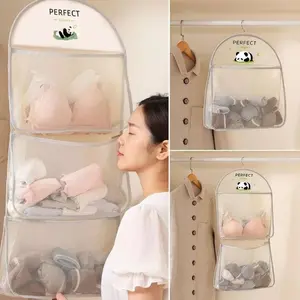 Tas Jaring Penyimpanan Berlapis-lapis Hemat Ruang Tas Penyimpanan Kaus Kaki Berkapasitas Besar Tas Gantung Lemari Multifungsi