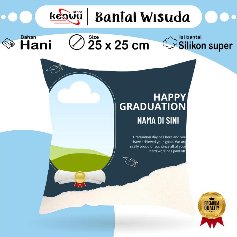 Bantal Graduation custom foto 25x25cm /Bantal Wisuda custom foto 2