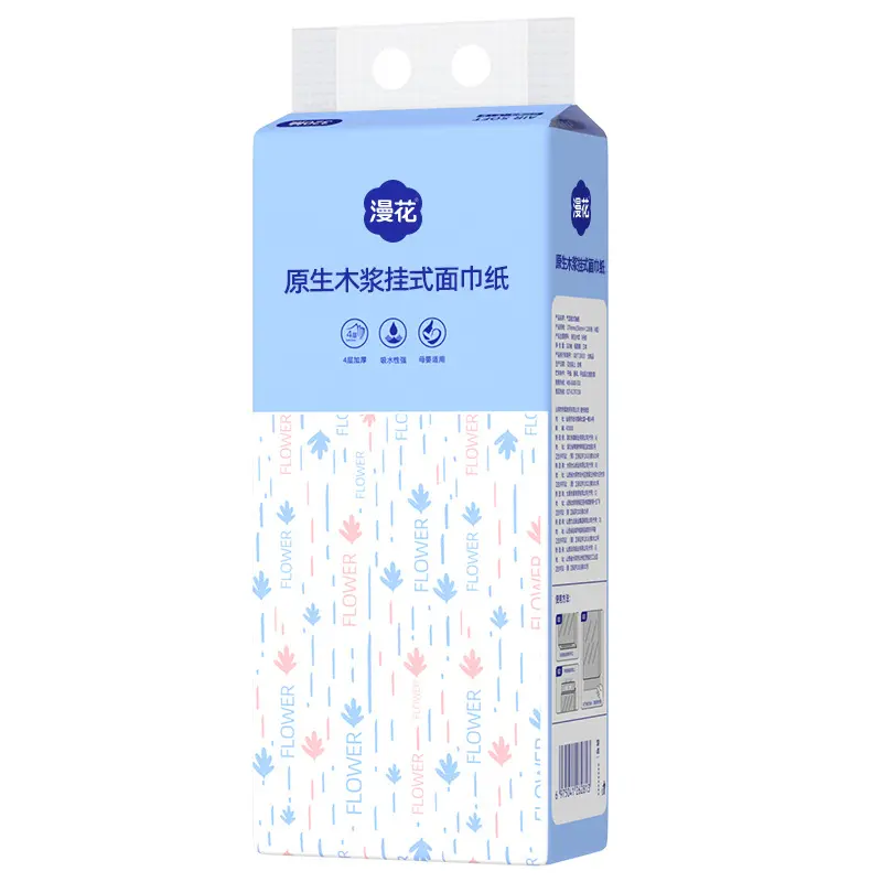 Manhua hanging-style tissue paper 1280 sheets per box household facial tissue thick napkin paper toilet paper.