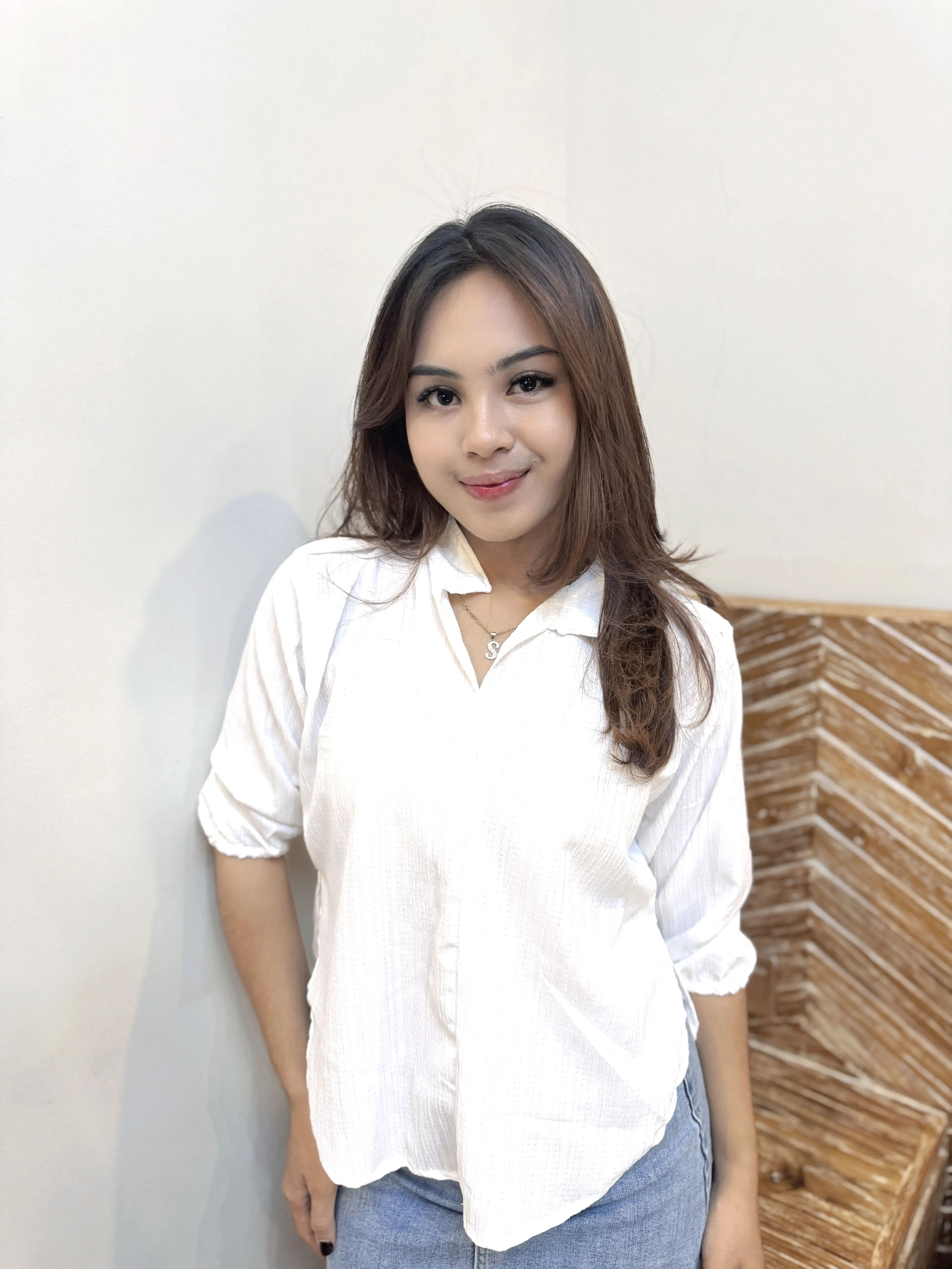 Atasan Blouse Wanita Lengan Panjang Lady Crush Crincle Anti Lecek Korean Style