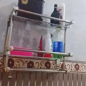 [NURUL119] Rak Kamar Mandi Rak dinding kamar mandi stainless minimalis Rak Handuk Gantungan Dinding Stainless Steel Rak Dinding Bumbu Dapur