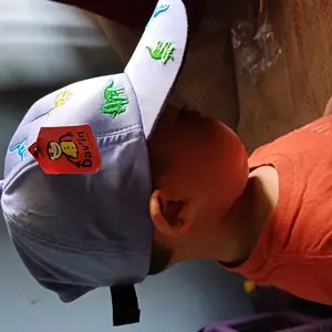 Topi Baseball Anak Karakter Dino Bordir Timbul