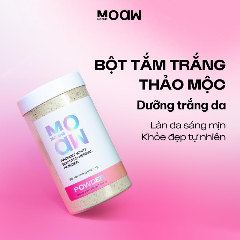  Bột Tắm Trắng Thảo Mộc Moaw Moaws 500g - Bột Ủ Dưỡng Trắng Da Body Với Bột Trà Xanh Đậu Đỏ Rau Má - Dưỡng Trắng Da Dưỡng Ẩm Mịn Da Hỗ Trợ Mờ Mụn Thâm - Tẩy Tế Bào Chết 