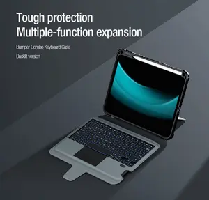 Keyboard Case Compatible With iPad 11 11" (A16 2025) / iPad 10 10.9" (2022) Nillkin Bumper Combo Flip Camera Cover Slide Stand Casing