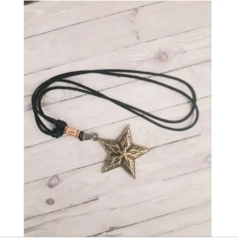 kalung tali korea liontin bintang pria dan wanita viral skena kalung vintage pria hitam 2