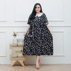 DASTER JUMBO RAYON JUMBO BUSUI KEKINIAN LENGAN PENDEK BUSUI MUAT BB 100KG BAHAN RAYON PREMIUM-DASTER RAYON JUMBO BUSUI Bumil
