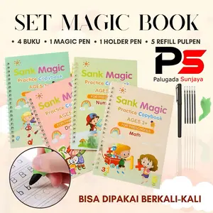 PS - Paket Lengkap 4 Buku Edukasi Anak TK Paud SD Belajar Menulis Alphabet Huruf & Angka |Belajar Menghitung Matematika Serta Menggambar Melatih Kemampuan Kognitif Anak Imajinasi Jadi Lebih Aktif