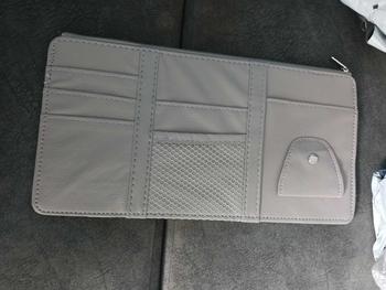 Product Review of 【Free 3D Sticker】Car Sun Visor Organizer with Zipper Sun Visor Storage Bag Multi-Purpose Storage Pocket Pouch Organizer Holder, Car Accessory Interior Cash Bag Card Bag black/ gray from H**0 0