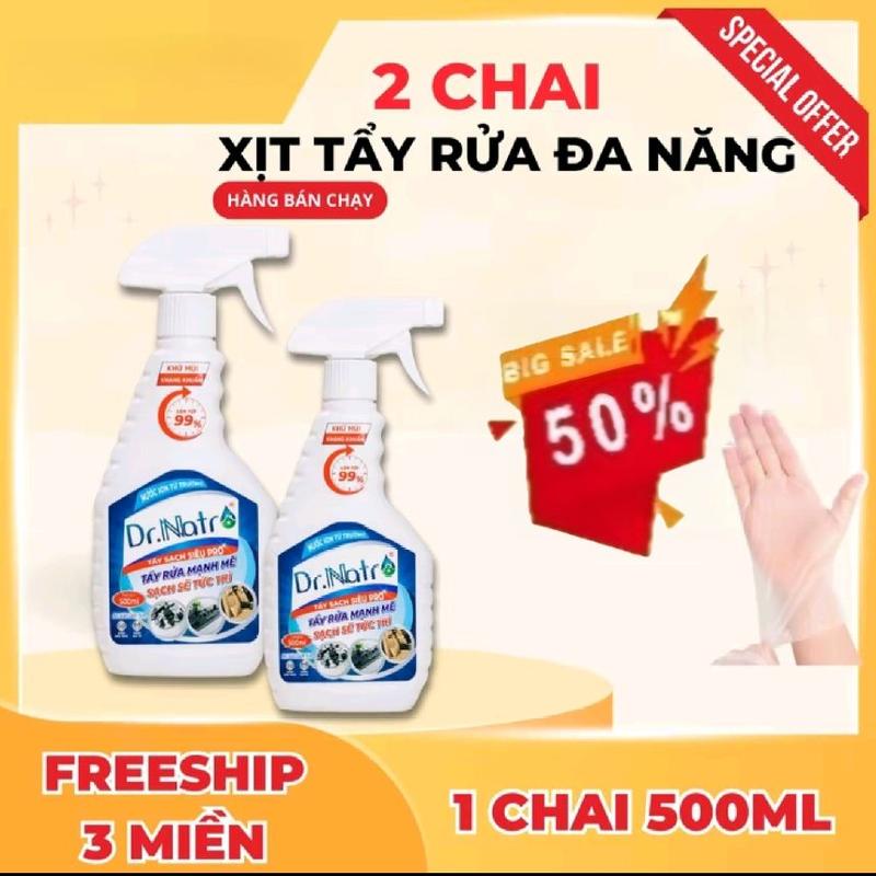 [Combo 2 Chai] Tẩy Đa Năng Dr Natro Tẩy HÀNG VIỆT Sạch Mọi Vết Bẩn Chai 500ml- Làm Sạch nước nước  lau  bếp Tẩy Đa Năng Siêu Tẩy Đa