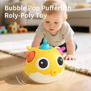 Bubble Pop PufferfishRoly-Poly Toy Tidak akan pernah jatuh Mainan bayi dan balita Tidak beracun dan tidak berbahaya