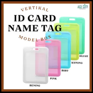 ID Card Holder Card Frame ID Card NameTag Model Box Transparant 2 Sisi