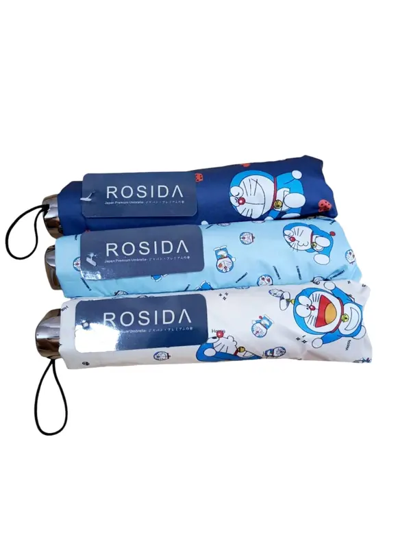 Payung Lipat Rosida  Batang Besar Kokoh Motif Doraemon Lucu 6
