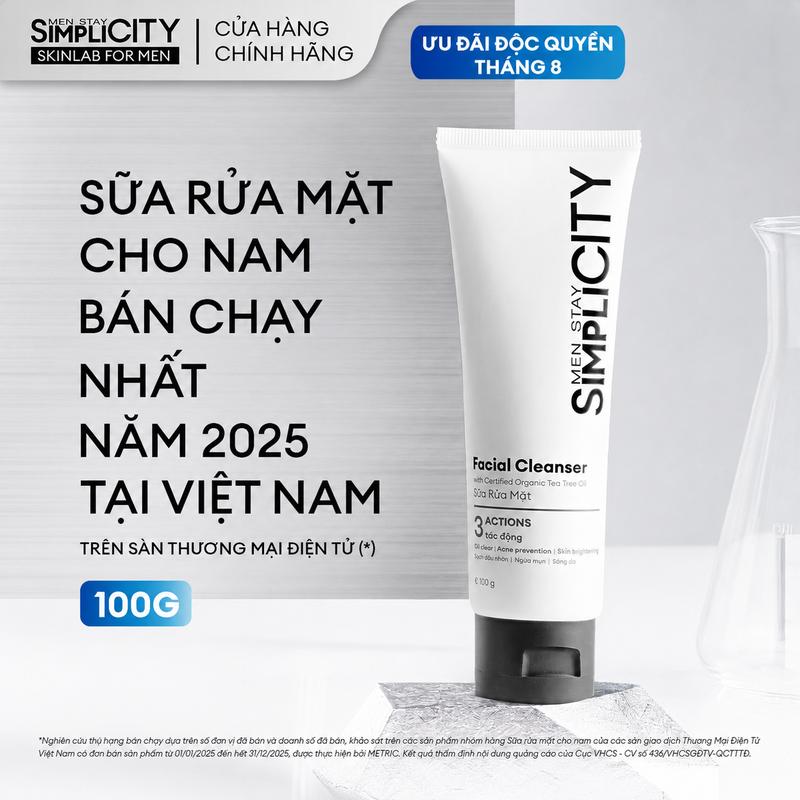 Sữa rửa mặt cho nam Men Stay Simplicity Facial Cleanser 100g