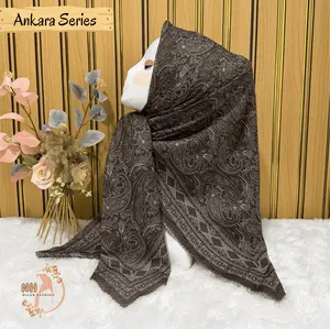 Hijab Motif Series Fashion Muslim Segiempat Kerudung Voal UltraSoft  110x110cm Elegan Modern Square