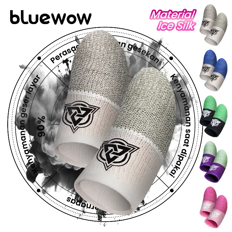 BlueWow V4 Ice SilkFinger Sleeve/Pro Lengan Jari- Putih Sarung Jari Gaming Generasi Baru - Material Ice Silk/Shark Gaming-Material Nanofiber Premium | High Sensitivity & No Miss Touch | Anti-Sweat + Screen Safe untuk Garena/PUBG/MLBB BlueWow V4 Ice SilkFinger Sleeve/Pro Lengan Jari- Putih Sarung Jari Gaming Generasi Baru - Material Ice Silk/Shark Gaming-Material Nanofiber Premium | High Sensitivity & No Miss Touch | Anti-Sweat + Screen Safe untuk Garena/PUBG/MLBB
