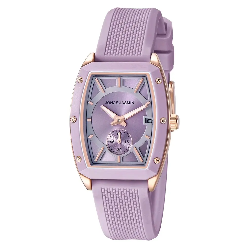 JAM TANGAN WANITA JONAS JASMIN 2224 ORIGINAL RUBBER CHRONO DETIK AKTIF TANGGAL
