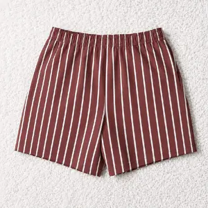 Celana Pendek BOXER Anak Motif Salur Model Lucu Nyaman Menarik Bahan Katun Tipis Tidak Nerawang Lembut untuk Kegiatan Sehari-hari Fashion Gaya Selempang Tidur Pinggang Anting