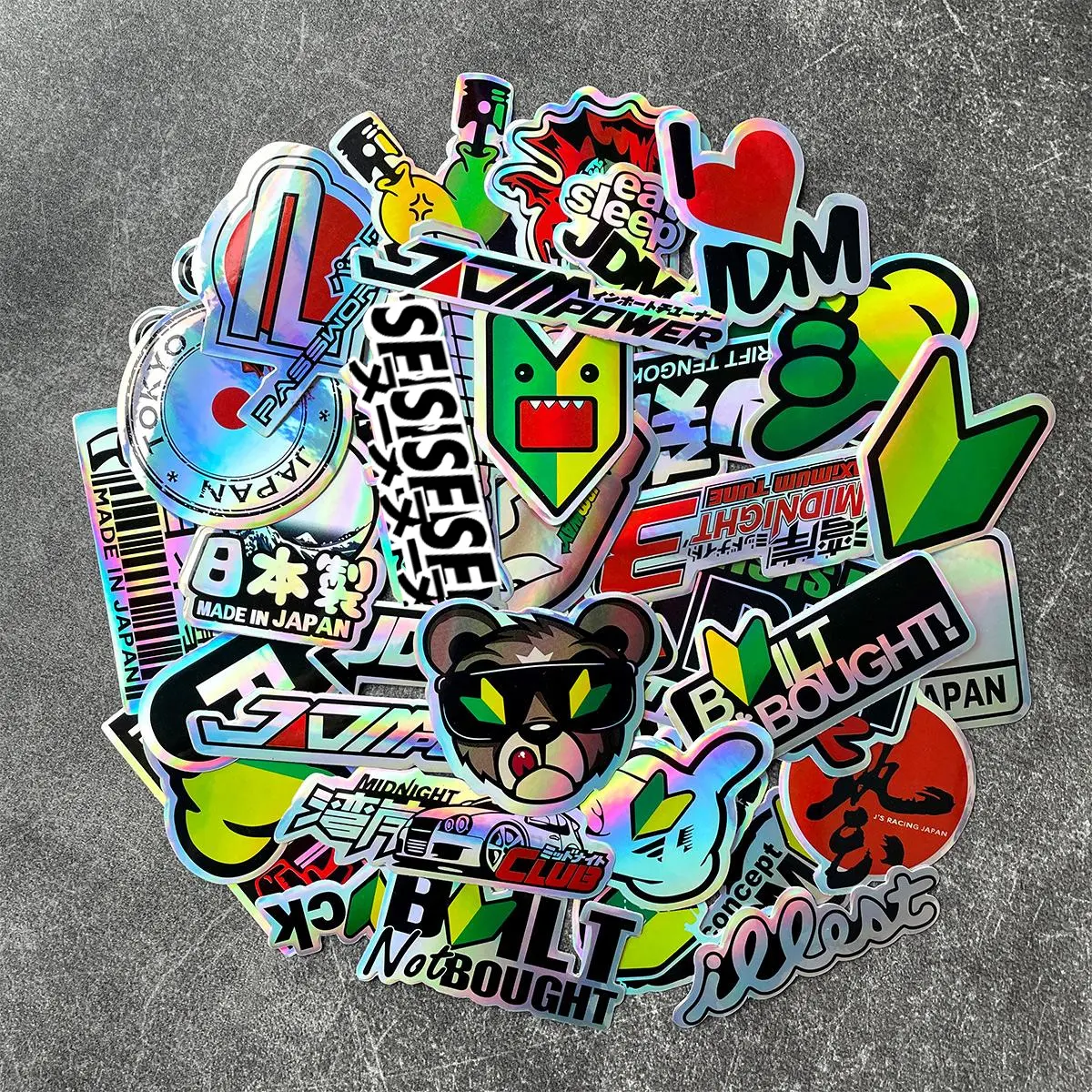40PCS Mixed JDM Motorcycle Styling accesories Stickers decals for honda click 160 150 125 r15 v3 beat mio aerox suzuki smash 115 gd110 X MAX fazzio sz rxt 135 vario console box decal helmet