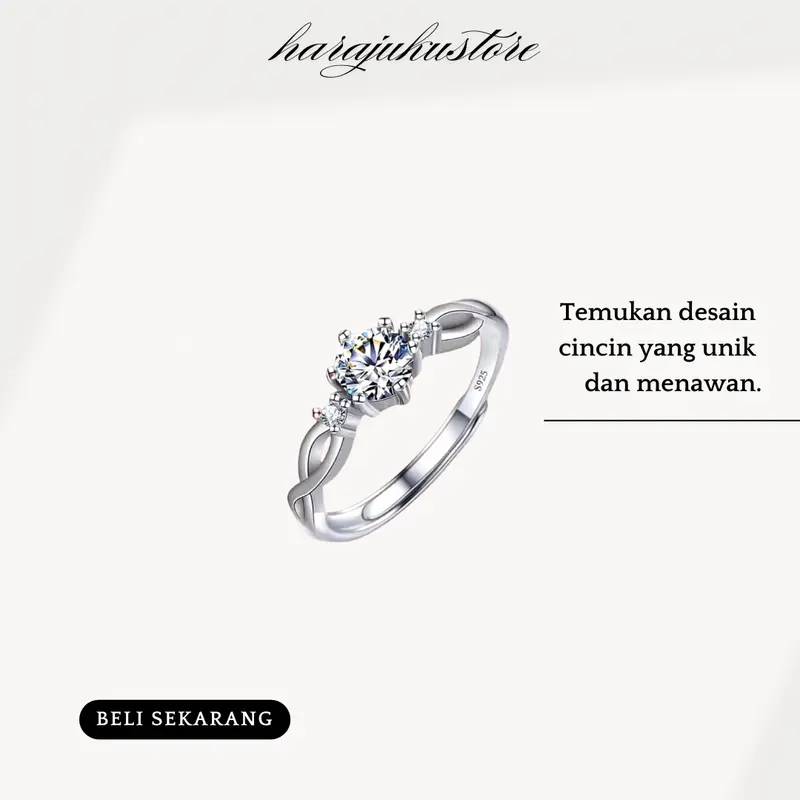 HARAJUKU cincin wanita moissanite KOREANSTYLE adjustable HIGH PREMIUM/ANTI KARAT (BISA COD) 7