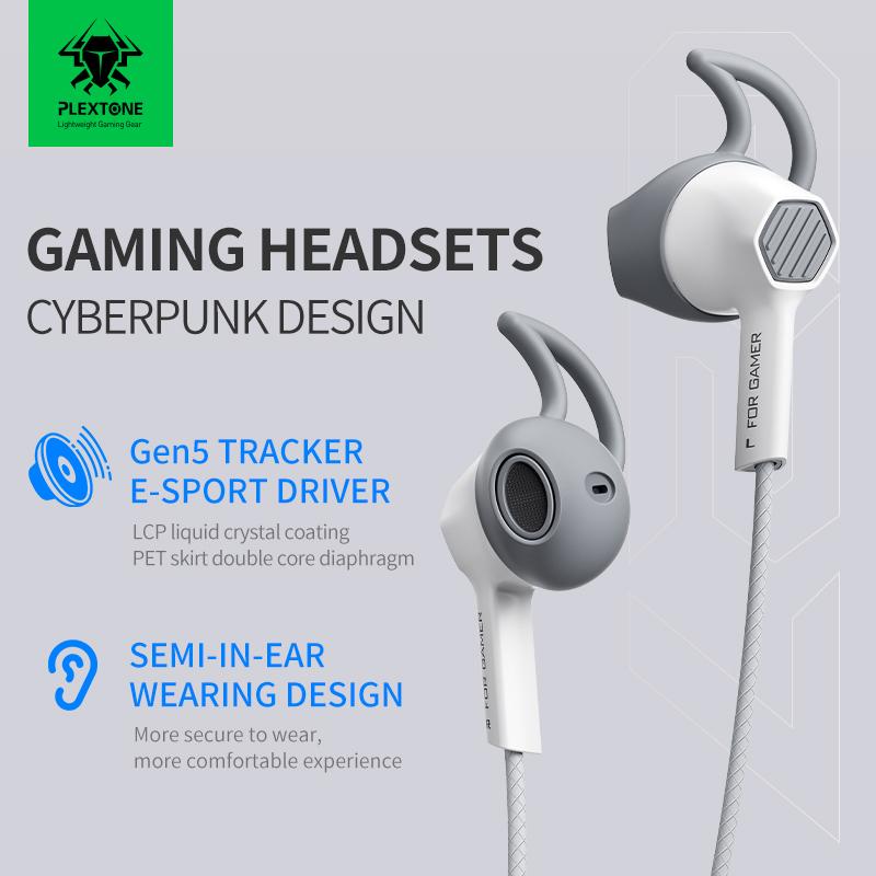 Tai Nghe Có Dây Trong Tai PLEXTONE G27 Gaming Earphone, Tai Nghe Chơi Game Mới 2025, Tai Nghe Thể Thao Game Thủ Có Micro, Điều Khiển Âm Lượng, Cáp Nylon Bện, Phích Cắm Uốn Cong Hình Chữ L, Móc Tai Miễn Phí, Để Đeo Thoải Mái, Bảo Hành 1 Năm
