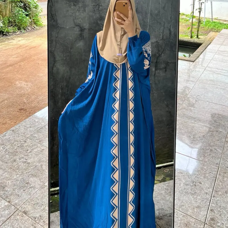 Kaftan Maimunah Terbaru Rayon Jumbo Adem Nyaman Tebal Busui Gamis Cantik Wanita Muslim Mewah Elegan Murah Dress Remaja Dewasa Syari Motif Panjang Kondangan Lebaran Formal Hitam 5