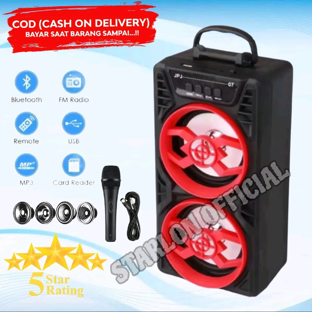 TERMURAH SPEAKAR BLUETOOT KARAOKE EKTRA BASS BONUS MIC SALON LOUSPEKER BESAR