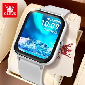 OLEVS Smart Watch For Women And Men Original Branded Waterproof UZL8202 Multifunctional Device Wearable with International Warranty Silver Smartphone Companion