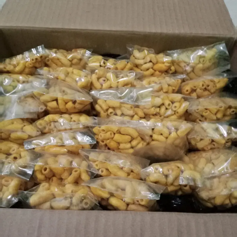 MAKARONI BANTET RASA JAGUNG MANIS,KEMASAN ISI 10 PCS,ENAK ,GURIH&NIKMAT,BERAT PERPACK ISI 10, 200Gr Snack Warung Keripik Asin 4