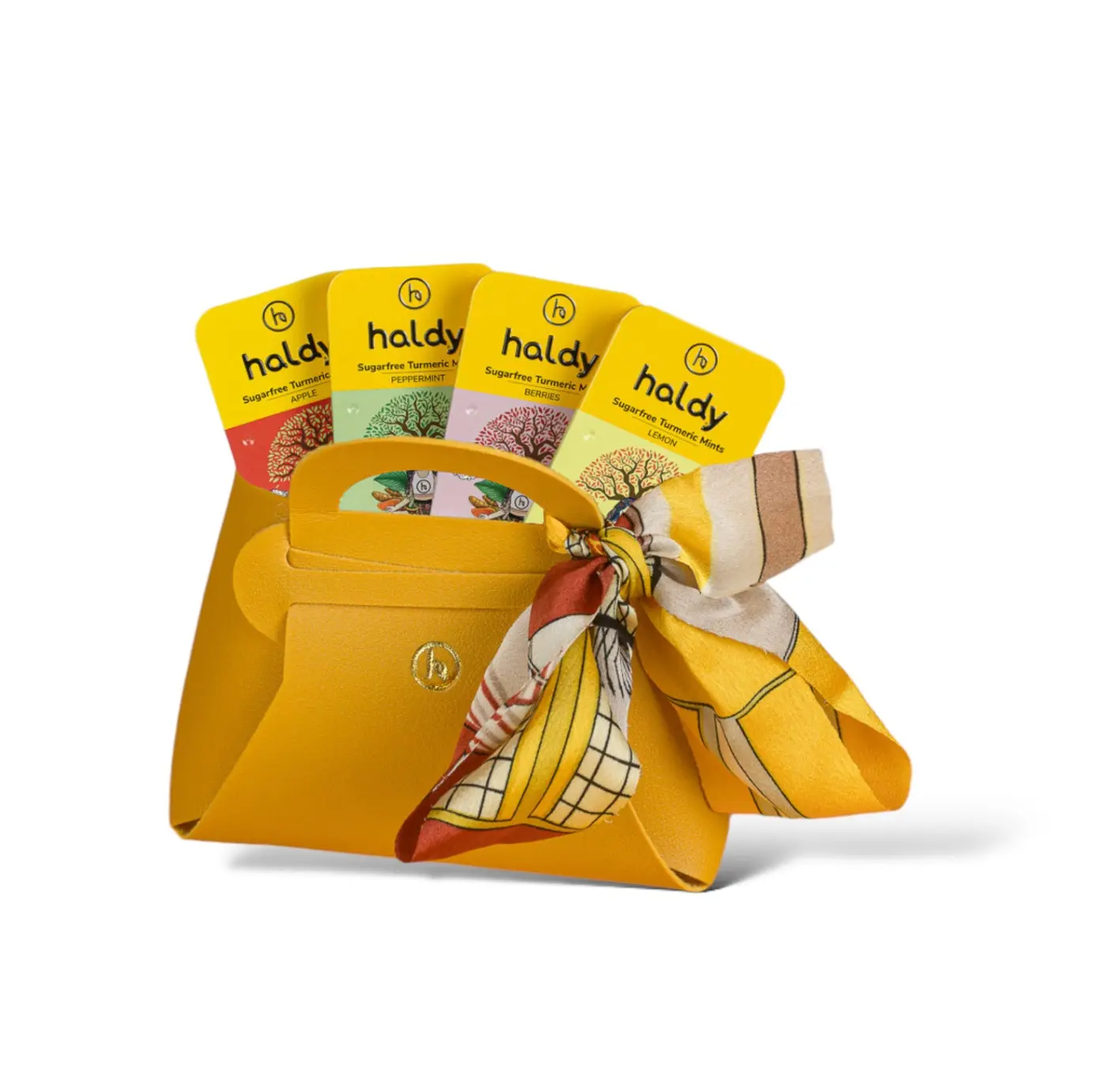 Haldy Designer Mini (Yellow bag) + All 4 Flavours of Sugarfree Turmeric Mints