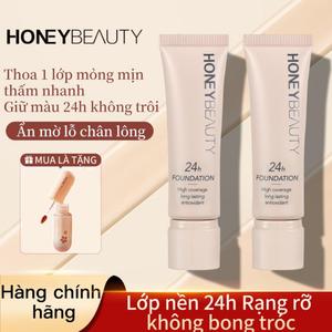 Kem Nền Che Phủ Hoàn Toàn, Làm Đẹp Mật Ong, Độ Che Phủ Cao, Không Thấm Nước, Kiểm Soát Dầu, Nhẹ, Kem BB Dạng Lỏng, 30g, Kéo Dài 24 Giờ