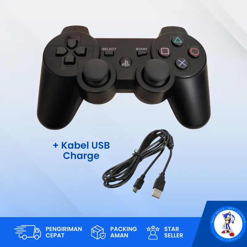 Stik PS3 OP wireless hitam Joystick Gamepad 3