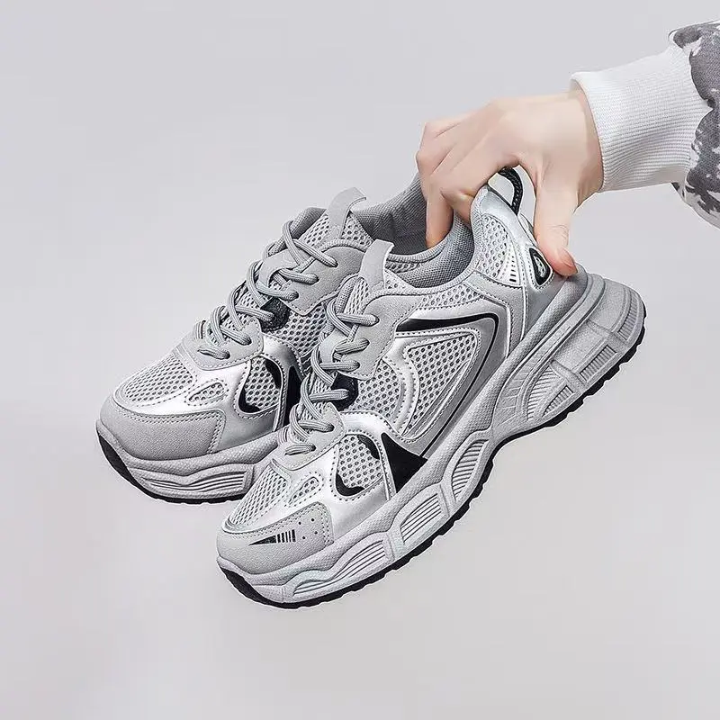 Zapatillas de tenis casuales de suela gruesa para mujer, zapatillas de tenis transpirables y cómodas, adecuadas para caminar, correr y otras ocasiones de ocio. - Foto 3