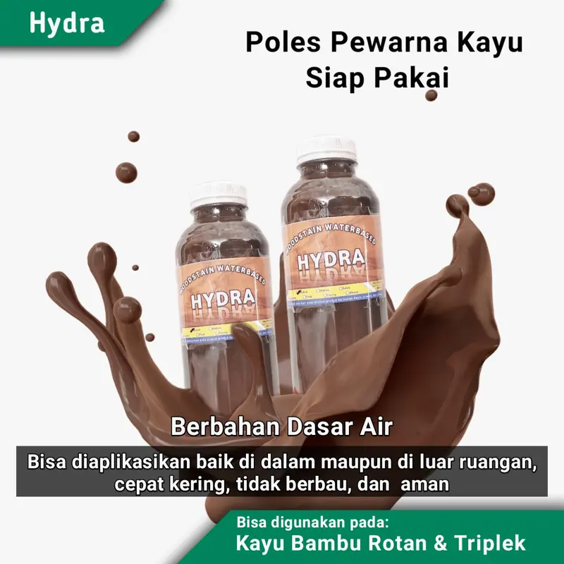 Poles Pewarna Kayu Siap Pakai Cat Plitur Kayu Murah 250ml Politur Waterbased 1