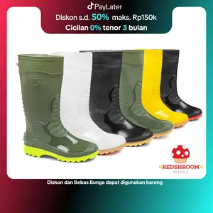 Sepatu Boots Karet Tinggi ARDILES BACKHOE Hijau Kuning Hitam Putih Penthel AR BOOTS Sepatu Motor Tangguh Shoes