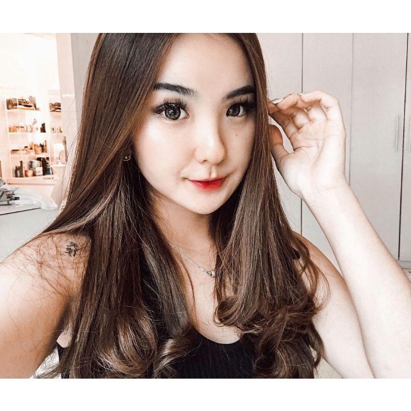 (Free Case) Softlens Lc Mistique Softlens Barbie Diameter Big Eyes Black 16mm Contact Lens 2