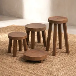 Ghế đôn gỗ mộc Rutics 4 chân, ghế dùng cho quán cafe