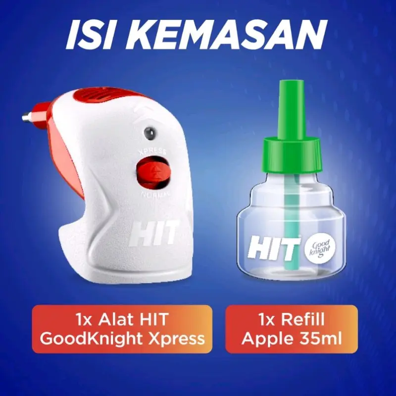 Hit Xpress Set Good Knight Anti Nyamuk Elektrik Plus Refill Apple 45 Hari - Hit Anti Nyamuk Colok Listrik 3