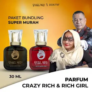 LIVE DOKTIF X HOTMAN PARIS PROMO BUNDLING Parfume Crazy Rich & Rich Girl by Hotman Paris Traveling Size 30Ml Hitam Lasting
