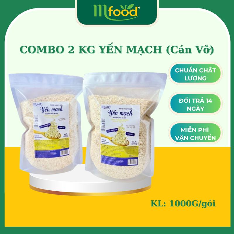  COMBO 2KG YẾN MẠCH NGUYÊN CHẤT MFOOD  Cán Vỡ  