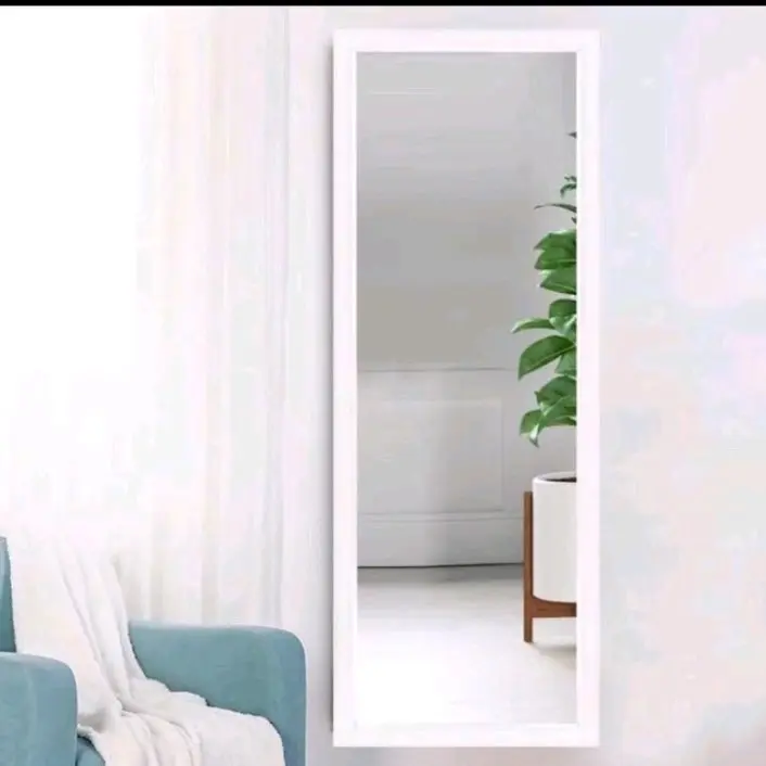 Cermin Gantung Minimalis 95x35 cm Anti Rayap dengan Bingkai Piber - Pilihan Warna Banyak dinding kaca ootd full body