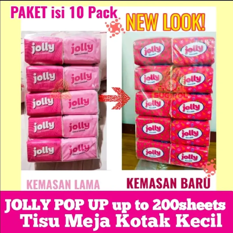 10 pack Tissue tisu pop up Jolly 200 sheet 2ply / tissu kuliner terlaris 2