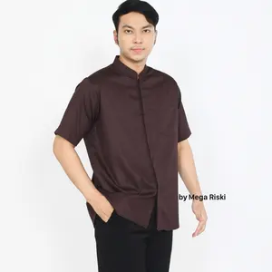 Baju Kemeja Koko Polos Lengan Pendek Bahan Katun Toyobo Emran Series Kurta Dewasa