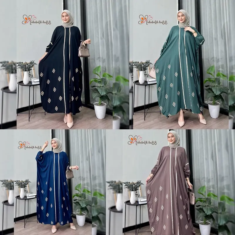 KAFTAN ZAHRA RAYON TEBAL JUMBO LD 180 BUSUI KEKINIAN 0
