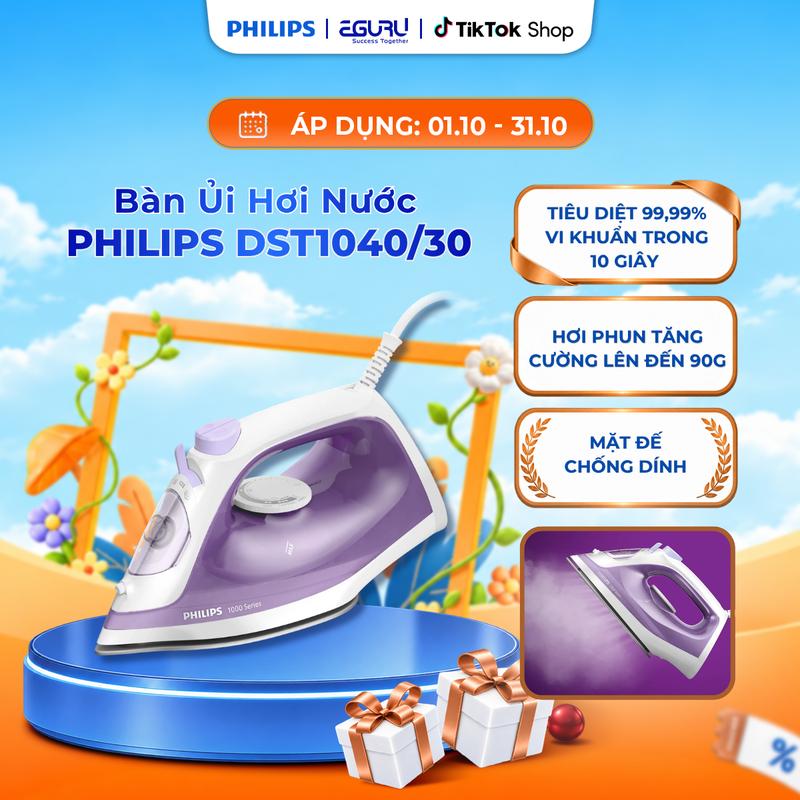 . Bàn ủi hơi nước Philips DST1040/30 | Công suất mạnh mẽ 2000W | Chức năng xả cặn tiện lợi | Ngăn chứa nước 250ml